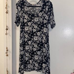 Black and White Floral Mini Dress